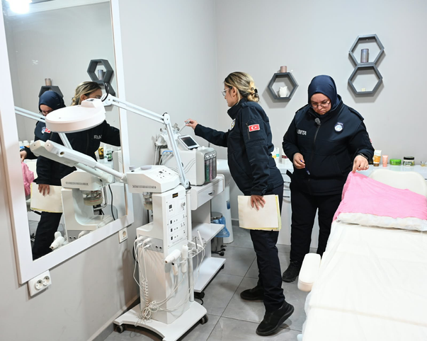 Zabıta Ekiplerinden KUAFÖR VE GÜZELLİK Salonlarına denetim